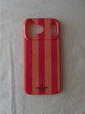 kate spade Pink and Coral Vertical Stripe iPhone Case